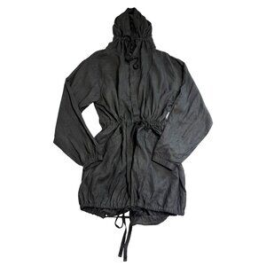 Heathen Hooded Utility Jacket in Black
